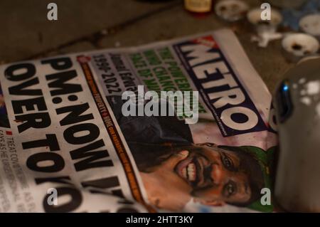 ACTON, LONDON, ENGLAND- 22. Februar 2022: Ehrungen an Jamal Edwards, der im Alter von 31 Jahren unerwartet verstorben ist Stockfoto