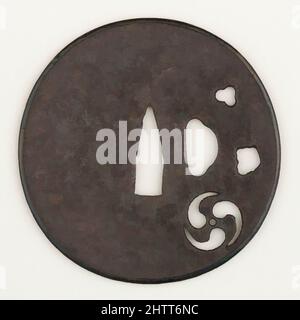 Kunst inspiriert von Schwertwächter (Tsuba), 17. Jahrhundert, Japanisch, Eisen, Kupfer, Durchm. 3 1/8 Zoll (7,9 cm), Schwertmöbel-Tsuba, Klassisches Werk, das von Artotop mit einem Schuss Moderne modernisiert wurde. Formen, Farbe und Wert, auffällige visuelle Wirkung auf Kunst. Emotionen durch Freiheit von Kunstwerken auf zeitgemäße Weise. Eine zeitlose Botschaft, die eine wild kreative neue Richtung verfolgt. Künstler, die sich dem digitalen Medium zuwenden und die Artotop NFT erschaffen Stockfoto