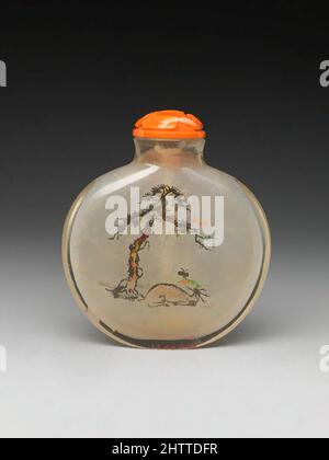 Kunst inspiriert von Snuff Bottle, Qing-Dynastie, 1869, China, Bergkristall, H. 2 3/4 Zoll (7 cm), Snuff Bottles, Classic Works modernisiert von Artotop mit einem Schuss Modernität. Formen, Farbe und Wert, auffällige visuelle Wirkung auf Kunst. Emotionen durch Freiheit von Kunstwerken auf zeitgemäße Weise. Eine zeitlose Botschaft, die eine wild kreative neue Richtung verfolgt. Künstler, die sich dem digitalen Medium zuwenden und die Artotop NFT erschaffen Stockfoto