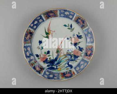 Kunst inspiriert von Dish, Ming-Dynastie (1368–1644), Chenghua-Zeit (1465–87), China, Porzellan, 1 1/2 x 8 1/2 Zoll (3,8 x 21,6 cm), Keramik, Klassisches von Artotop modernisiertes Werk mit einem Schuss Modernität. Formen, Farbe und Wert, auffällige visuelle Wirkung auf Kunst. Emotionen durch Freiheit von Kunstwerken auf zeitgemäße Weise. Eine zeitlose Botschaft, die eine wild kreative neue Richtung verfolgt. Künstler, die sich dem digitalen Medium zuwenden und die Artotop NFT erschaffen Stockfoto