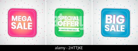 Verkauf Banner Vorlage Design, Mega Verkauf, Sonderangebot, Flash Verkauf, Angebot Banner Vektor bearbeitbare Illustration Stock Vektor