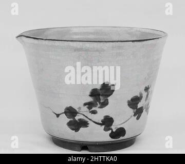 Art inspired by Water Pot, 19. Century, Japan, Clay covered with transparent crackled glasur over Design; foot emailled (Banko Ware), H. 5 in. (12,7 cm); Durchm. 6 1/2 Zoll (16,5 cm), Keramik, Klassisches von Artotop modernisiertes Werk mit einem Schuss Moderne. Formen, Farbe und Wert, auffällige visuelle Wirkung auf Kunst. Emotionen durch Freiheit von Kunstwerken auf zeitgemäße Weise. Eine zeitlose Botschaft, die eine wild kreative neue Richtung verfolgt. Künstler, die sich dem digitalen Medium zuwenden und die Artotop NFT erschaffen Stockfoto