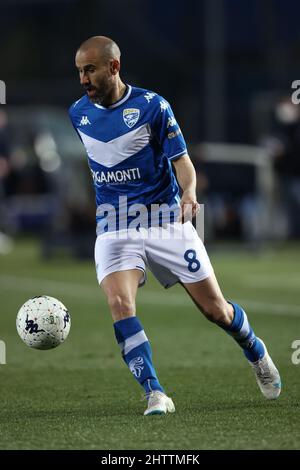 Brescia, Italien. 01. März 2022. Rodrigo Palacio (Brescia Calcio) in Aktion während Brescia Calcio gegen AC Perugia, Italienisches Fußballspiel der Serie B in Brescia, Italien, 01 2022. März Quelle: Independent Photo Agency/Alamy Live News Stockfoto