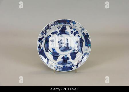 Kunst inspiriert von Plate, Qing-Dynastie (1644–1911), Kangxi-Periode (1662–1722), China, Porzellan, Durchm. 7 7/8 Zoll (20 cm), Keramik, Klassisches von Artotop modernisiertes Werk mit einem Schuss Moderne. Formen, Farbe und Wert, auffällige visuelle Wirkung auf Kunst. Emotionen durch Freiheit von Kunstwerken auf zeitgemäße Weise. Eine zeitlose Botschaft, die eine wild kreative neue Richtung verfolgt. Künstler, die sich dem digitalen Medium zuwenden und die Artotop NFT erschaffen Stockfoto