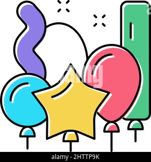 Formen Ballons Farbe Symbol Vektor Illustration Stock Vektor