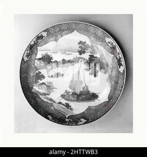 Kunst inspiriert von Plate, Qing-Dynastie (1644–1911), Qianlong-Periode (1736–95), China, Porzellan, Durchm. 8 Zoll (20,3 cm), Keramik, Klassisches von Artotop modernisiertes Werk mit einem Schuss Moderne. Formen, Farbe und Wert, auffällige visuelle Wirkung auf Kunst. Emotionen durch Freiheit von Kunstwerken auf zeitgemäße Weise. Eine zeitlose Botschaft, die eine wild kreative neue Richtung verfolgt. Künstler, die sich dem digitalen Medium zuwenden und die Artotop NFT erschaffen Stockfoto