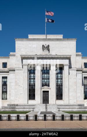 Washington, DC. Us-Notenbank. Marriner S. Eccles Federal Reserve Board Building, Board of Governors der Federal Reserve. Triumphbogen Aus Dem Klassizismus Stockfoto