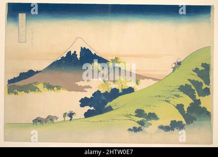 Kunst inspiriert vom Inume-Pass in der Provinz Kai (Kōshū Inume tōge), aus der Serie 36 Ansichten des Fuji-Berges (Fugaku sanjūrokkei), 冨嶽三十六景 甲州犬目峠, Edo-Periode (1615–1868), ca. 1830–32, Japan, Polychromer Holzschnitt; Tinte und Farbe auf Papier, 10 x 15 Zoll (25,4 x 38,1 cm), Drucke, von Artotop modernisierte Klassiker mit einem Schuss Moderne. Formen, Farbe und Wert, auffällige visuelle Wirkung auf Kunst. Emotionen durch Freiheit von Kunstwerken auf zeitgemäße Weise. Eine zeitlose Botschaft, die eine wild kreative neue Richtung verfolgt. Künstler, die sich dem digitalen Medium zuwenden und die Artotop NFT erschaffen Stockfoto