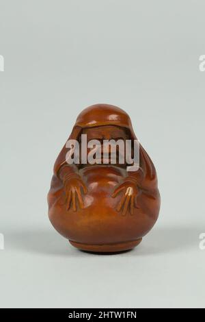 Art inspired by Netsuke, 19. Century, Japan, Wood, H. 1 5/8 in. (4,1 cm), Netsuke, Classic Works modernisiert von Artotop mit einem Schuss Moderne. Formen, Farbe und Wert, auffällige visuelle Wirkung auf Kunst. Emotionen durch Freiheit von Kunstwerken auf zeitgemäße Weise. Eine zeitlose Botschaft, die eine wild kreative neue Richtung verfolgt. Künstler, die sich dem digitalen Medium zuwenden und die Artotop NFT erschaffen Stockfoto