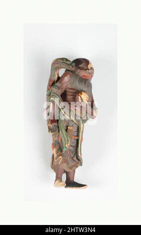 Art inspired by Netsuke of an Arhat, 19. Century, Japan, Wood-polychromed, H. 4 in. (10,2 cm), Netsuke, Classic Works modernisiert von Artotop mit einem Schuss Moderne. Formen, Farbe und Wert, auffällige visuelle Wirkung auf Kunst. Emotionen durch Freiheit von Kunstwerken auf zeitgemäße Weise. Eine zeitlose Botschaft, die eine wild kreative neue Richtung verfolgt. Künstler, die sich dem digitalen Medium zuwenden und die Artotop NFT erschaffen Stockfoto