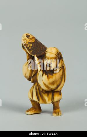 Art inspired by Netsuke, 19. Century, Japan, Ivory, H. 1 3/4 in. (4,4 cm), Netsuke, Classic Works modernisiert von Artotop mit einem Schuss Moderne. Formen, Farbe und Wert, auffällige visuelle Wirkung auf Kunst. Emotionen durch Freiheit von Kunstwerken auf zeitgemäße Weise. Eine zeitlose Botschaft, die eine wild kreative neue Richtung verfolgt. Künstler, die sich dem digitalen Medium zuwenden und die Artotop NFT erschaffen Stockfoto