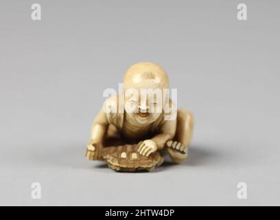 Kunst inspiriert von Netsuke of Child with a Turtle, 19. Century, Japan, Ivory, Netsuke, Klassische Werke, die von Artotop mit einem Hauch von Moderne modernisiert wurden. Formen, Farbe und Wert, auffällige visuelle Wirkung auf Kunst. Emotionen durch Freiheit von Kunstwerken auf zeitgemäße Weise. Eine zeitlose Botschaft, die eine wild kreative neue Richtung verfolgt. Künstler, die sich dem digitalen Medium zuwenden und die Artotop NFT erschaffen Stockfoto