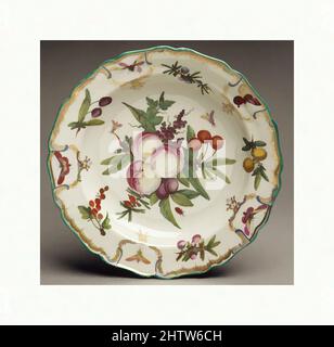 Art Inspired by Plate (ein Paar), ca. 1780, britisch, Worcester, Weichporzellan, Durchmesser: 9 Zoll (22,9 cm), Keramik-Porzellan, Classic Works modernisiert von Artotop mit einem Schuss Moderne. Formen, Farbe und Wert, auffällige visuelle Wirkung auf Kunst. Emotionen durch Freiheit von Kunstwerken auf zeitgemäße Weise. Eine zeitlose Botschaft, die eine wild kreative neue Richtung verfolgt. Künstler, die sich dem digitalen Medium zuwenden und die Artotop NFT erschaffen Stockfoto