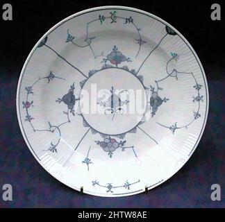 Kunst inspiriert von Plate, Ende 18. Jahrhundert, Deutsch, Thüringen, Wallendorf, Hartporzellan, Durchmesser: 9 1/4 Zoll (23,5 cm), Keramik-Porzellan, Classic Works modernisiert von Artotop mit einem Schuss Moderne. Formen, Farbe und Wert, auffällige visuelle Wirkung auf Kunst. Emotionen durch Freiheit von Kunstwerken auf zeitgemäße Weise. Eine zeitlose Botschaft, die eine wild kreative neue Richtung verfolgt. Künstler, die sich dem digitalen Medium zuwenden und die Artotop NFT erschaffen Stockfoto