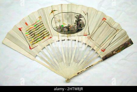 Kunst inspiriert von Fan, 1791, Italienisch, Haut und Elfenbein, 11 x 19 1/8 Zoll (27,9 x 48,6 cm), Fans, Classic Works modernisiert von Artotop mit einem Schuss Moderne. Formen, Farbe und Wert, auffällige visuelle Wirkung auf Kunst. Emotionen durch Freiheit von Kunstwerken auf zeitgemäße Weise. Eine zeitlose Botschaft, die eine wild kreative neue Richtung verfolgt. Künstler, die sich dem digitalen Medium zuwenden und die Artotop NFT erschaffen Stockfoto