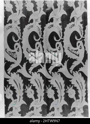 Kunst inspiriert von Tafel, erstes Viertel 18. Jahrhundert, Französisch, Seide, L. 74 1/2 x B. 42 1/2 Zoll (189,2 x 108,0 cm), Textilien-Gewebte, Klassische Werke, die von Artotop mit einem Schuss Moderne modernisiert wurden. Formen, Farbe und Wert, auffällige visuelle Wirkung auf Kunst. Emotionen durch Freiheit von Kunstwerken auf zeitgemäße Weise. Eine zeitlose Botschaft, die eine wild kreative neue Richtung verfolgt. Künstler, die sich dem digitalen Medium zuwenden und die Artotop NFT erschaffen Stockfoto