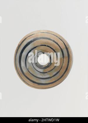 Kunst inspiriert von Glasspindel-Whorl, früh bis mittelkaiserlich, ca. 1.–2. Jahrhundert n. Chr., römisch, Glas; stabförmig, gezogene, Und Wunde, 7/8 × 5/16 Zoll (2,3 × 0,7 cm), Glas, lichtdurchlässig kobaltblau, mit opak-weißem Trail. Niedriger, gewölbter Körper, in der Mitte leicht abgeflacht; flacher Boden, von Artotop modernisierte Classic Works mit einem Schuss Modernität. Formen, Farbe und Wert, auffällige visuelle Wirkung auf Kunst. Emotionen durch Freiheit von Kunstwerken auf zeitgemäße Weise. Eine zeitlose Botschaft, die eine wild kreative neue Richtung verfolgt. Künstler, die sich dem digitalen Medium zuwenden und die Artotop NFT erschaffen Stockfoto