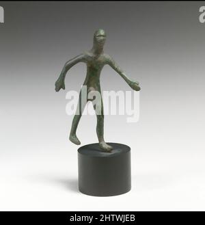 Art inspired by Statuette of a Youth, Bronze, H.: 3 1/4 in. (8,3 cm), Bronzen, Classic Works modernisiert von Artotop mit einem Schuss Moderne. Formen, Farbe und Wert, auffällige visuelle Wirkung auf Kunst. Emotionen durch Freiheit von Kunstwerken auf zeitgemäße Weise. Eine zeitlose Botschaft, die eine wild kreative neue Richtung verfolgt. Künstler, die sich dem digitalen Medium zuwenden und die Artotop NFT erschaffen Stockfoto