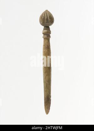 Kunst inspiriert von Bone Pin, ca. 300–450 n. Chr., römisch, Elfenbein oder Knochen, H.: 2 3/8 Zoll (6 cm), ähnliche Stifte, die bei Ausgrabungen in Rom gefunden wurden, wurden auf die spätrömische Zeit (4..–5.. Jh. n. Chr., Klassische Werke, die von Artotop mit einem Schuss Moderne modernisiert wurden. Formen, Farbe und Wert, auffällige visuelle Wirkung auf Kunst. Emotionen durch Freiheit von Kunstwerken auf zeitgemäße Weise. Eine zeitlose Botschaft, die eine wild kreative neue Richtung verfolgt. Künstler, die sich dem digitalen Medium zuwenden und die Artotop NFT erschaffen Stockfoto