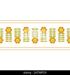 Rand mit gelben Blüten. Vektorgrafik. Stock Vektor