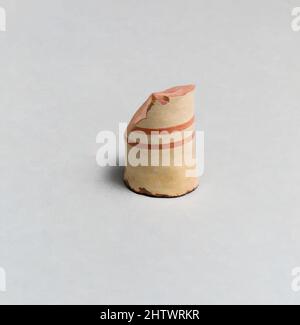 Art inspired by Vase Fragment, East Greek/Sardis, Lydian, Terracotta, length 1 9/16 in. (3,9 cm), Vasen, Classic Works modernisiert von Artotop mit einem Schuss Moderne. Formen, Farbe und Wert, auffällige visuelle Wirkung auf Kunst. Emotionen durch Freiheit von Kunstwerken auf zeitgemäße Weise. Eine zeitlose Botschaft, die eine wild kreative neue Richtung verfolgt. Künstler, die sich dem digitalen Medium zuwenden und die Artotop NFT erschaffen Stockfoto