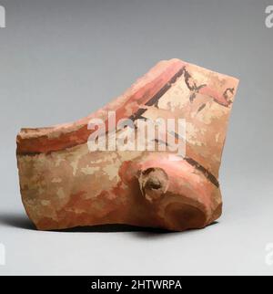 Kunst inspiriert von Vase Fragment, Archaisch, Ostgriechisch/Sardis, Lydian, Terrakotta, Insgesamt: 7 5/8 x 4 13/16in. (19,4 x 12,3cm), Vasen, Classic Works modernisiert von Artotop mit einem Schuss Moderne. Formen, Farbe und Wert, auffällige visuelle Wirkung auf Kunst. Emotionen durch Freiheit von Kunstwerken auf zeitgemäße Weise. Eine zeitlose Botschaft, die eine wild kreative neue Richtung verfolgt. Künstler, die sich dem digitalen Medium zuwenden und die Artotop NFT erschaffen Stockfoto