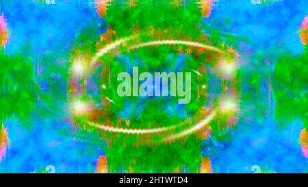 Ein abstraktes psychedelisches Burst-Shape-Hintergrundbild. Stockfoto