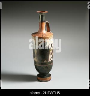 Kunst inspiriert von Lekithos, Klassik, Ca. 470 v. Chr., Griechisch, Dachboden, Terrakotta; schwarze Figur, White-Ground, insgesamt: 10 15/16in. (27,8cm), Vases, Female triton, Classic Works modernisiert von Artotop mit einem Schuss Moderne. Formen, Farbe und Wert, auffällige visuelle Wirkung auf Kunst. Emotionen durch Freiheit von Kunstwerken auf zeitgemäße Weise. Eine zeitlose Botschaft, die eine wild kreative neue Richtung verfolgt. Künstler, die sich dem digitalen Medium zuwenden und die Artotop NFT erschaffen Stockfoto