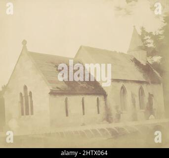 Art Inspired by Country Church, 1850s, gesalzener Papierdruck aus Papiernegativ, Fotografien, Unbekannt (Britisch, Klassische Werke, die von Artotop mit einem Schuss Moderne modernisiert wurden. Formen, Farbe und Wert, auffällige visuelle Wirkung auf Kunst. Emotionen durch Freiheit von Kunstwerken auf zeitgemäße Weise. Eine zeitlose Botschaft, die eine wild kreative neue Richtung verfolgt. Künstler, die sich dem digitalen Medium zuwenden und die Artotop NFT erschaffen Stockfoto