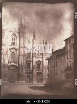 Art inspired by Duomo Milan, 1846, gesalzener Papierdruck aus Papiernegativ, Bild: 8 1/2 × 6 5/8 in. (21,6 × 16,9 cm), Fotografien, Calvert Richard Jones (British, Swansea, Wales 1802–1877 Bath, England), Jones aus England auf eine ehrgeizige fotografische Grand Tour durch Italien und, Classic Works modernisiert von Artotop mit einem Schuss Moderne. Formen, Farbe und Wert, auffällige visuelle Wirkung auf Kunst. Emotionen durch Freiheit von Kunstwerken auf zeitgemäße Weise. Eine zeitlose Botschaft, die eine wild kreative neue Richtung verfolgt. Künstler, die sich dem digitalen Medium zuwenden und die Artotop NFT erschaffen Stockfoto