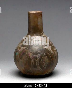 Art Inspired by Bottle, 15.–17. Century, USA, Arkansas, Caddoan, Keramik, Pigment, H. 8 3/4 x Durchm. 6 Zoll (22,2 x 15,2 cm), Keramik-Container, die westlichste Region, in der Mississippi kulturelle Muster aufgetreten war im östlichen Oklahoma und angrenzenden Gebieten von Missouri, Classic Works modernisiert von Artotop mit einem Schuss Moderne. Formen, Farbe und Wert, auffällige visuelle Wirkung auf Kunst. Emotionen durch Freiheit von Kunstwerken auf zeitgemäße Weise. Eine zeitlose Botschaft, die eine wild kreative neue Richtung verfolgt. Künstler, die sich dem digitalen Medium zuwenden und die Artotop NFT erschaffen Stockfoto