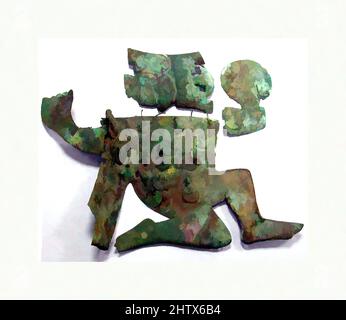 Kunst inspiriert von Profil-Krieger-Ornament, 390–450, Peru, Moche (Loma Negra), Silberkupfer, Höhe 10-1/16 in. (25,5. Cm), Metall-Ornamente, Klassische Werke, die von Artotop mit einem Schuss Moderne modernisiert wurden. Formen, Farbe und Wert, auffällige visuelle Wirkung auf Kunst. Emotionen durch Freiheit von Kunstwerken auf zeitgemäße Weise. Eine zeitlose Botschaft, die eine wild kreative neue Richtung verfolgt. Künstler, die sich dem digitalen Medium zuwenden und die Artotop NFT erschaffen Stockfoto