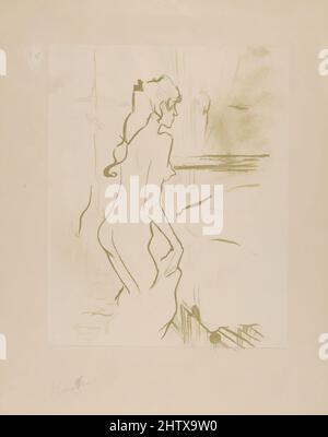 Art Inspired by Study of a Woman, 1893, Lithographie mit Pinsel und Spritzer, olivgrün auf montiertem Wobentpapier gedruckt; nur Zustand, Bild: 9 3/4 x 7 7/8 Zoll (24,8 x 20 cm), Drucke, Henri de Toulouse-Lautrec (französisch, Albi 1864–1901 Saint-André-du-Bois, Klassische Werke, die von Artotop mit einem Schuss Moderne modernisiert wurden. Formen, Farbe und Wert, auffällige visuelle Wirkung auf Kunst. Emotionen durch Freiheit von Kunstwerken auf zeitgemäße Weise. Eine zeitlose Botschaft, die eine wild kreative neue Richtung verfolgt. Künstler, die sich dem digitalen Medium zuwenden und die Artotop NFT erschaffen Stockfoto