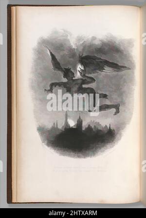 Art inspired by Faust, 1828, Lithograph; Second State, insgesamt: 16 3/16 x 10 5/8 x 1 5/16 Zoll (41,1 x 27 x 3,3 cm), Books, Eugène Delacroix (französisch, Charenton-Saint-Maurice 1798–1863 Paris), Dies ist die erste einer Serie von siebzehn Illustrationen, die Delacroix für ein französisches, klassisches Werk lieferte, das von Artotop mit einem Schuss Moderne modernisiert wurde. Formen, Farbe und Wert, auffällige visuelle Wirkung auf Kunst. Emotionen durch Freiheit von Kunstwerken auf zeitgemäße Weise. Eine zeitlose Botschaft, die eine wild kreative neue Richtung verfolgt. Künstler, die sich dem digitalen Medium zuwenden und die Artotop NFT erschaffen Stockfoto