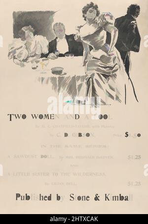 Art Inspired by Two Women and a Fool, 1895, Commercial Relief Process and Letterpress, Blatt: 16 1/4 x 11 5/16 Zoll (41,3 x 28,7 cm), Charles Dana Gibson (Amerikaner, Roxbury, Massachusetts 1867–1944 New York), Stone und Kimball (Chicago, Classic Works Modernity Modernised by Artotop with a Splash of Modernity. Formen, Farbe und Wert, auffällige visuelle Wirkung auf Kunst. Emotionen durch Freiheit von Kunstwerken auf zeitgemäße Weise. Eine zeitlose Botschaft, die eine wild kreative neue Richtung verfolgt. Künstler, die sich dem digitalen Medium zuwenden und die Artotop NFT erschaffen Stockfoto