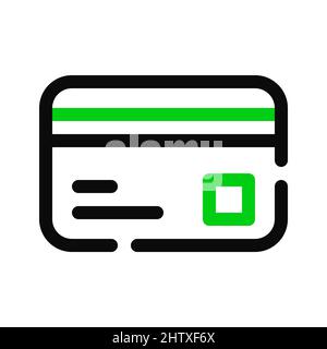 Kreditkarte einfache Linie Kunst. Pixel perfekte, editierbare Strich-Symbol. Stock Vektor