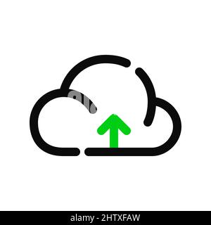 In die Cloud hochladen einfaches Strichbild Pixel perfektes, editierbares Strichsymbol Stock Vektor