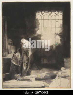 Kunst inspiriert von Faust, ca. 1652, Radierung; erster Zustand von drei, Blatt: 8 1/8 x 9 3/8 Zoll (20,6 x 23,8 cm), Drucke, Rembrandt (Rembrandt van Rijn) (Niederländisch, Leiden 1606–1669 Amsterdam, Klassische Werke, die von Artotop mit einem Schuss Moderne modernisiert wurden. Formen, Farbe und Wert, auffällige visuelle Wirkung auf Kunst. Emotionen durch Freiheit von Kunstwerken auf zeitgemäße Weise. Eine zeitlose Botschaft, die eine wild kreative neue Richtung verfolgt. Künstler, die sich dem digitalen Medium zuwenden und die Artotop NFT erschaffen Stockfoto