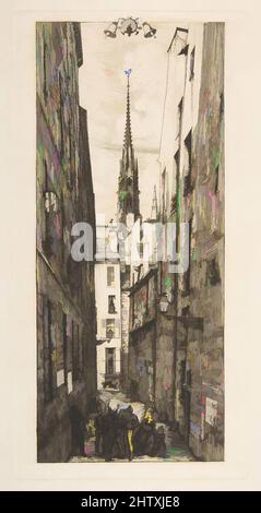 Art inspired by La Rue des Chantres, Paris, 1862, Etching, teller: 11 3/4 x 5 7/8 in. (29,8 x 14,9 cm), Drucke, Charles Meryon (französisch, 1821–1868, Klassische Werke, die von Artotop mit einem Schuss Moderne modernisiert wurden. Formen, Farbe und Wert, auffällige visuelle Wirkung auf Kunst. Emotionen durch Freiheit von Kunstwerken auf zeitgemäße Weise. Eine zeitlose Botschaft, die eine wild kreative neue Richtung verfolgt. Künstler, die sich dem digitalen Medium zuwenden und die Artotop NFT erschaffen Stockfoto