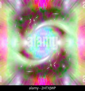 Ein abstraktes psychedelisches Burst-Shape-Hintergrundbild. Stockfoto