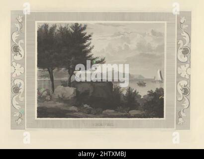 Kunst inspiriert von Weekhawken, 1833, Stahlgravur; dritter Zustand von drei, Platte: 6 1/4 x 8 15/16 Zoll (15,9 x 22,7 cm), Drucke, Asher Brown Durand (Amerikaner, Jefferson, New Jersey 1796–1886 Maplewood, New Jersey), After William James Bennett (Amerikaner, London 1787–1844 New York), Image, Klassisches Werk, das von Artotop mit einem Schuss Moderne modernisiert wurde. Formen, Farbe und Wert, auffällige visuelle Wirkung auf Kunst. Emotionen durch Freiheit von Kunstwerken auf zeitgemäße Weise. Eine zeitlose Botschaft, die eine wild kreative neue Richtung verfolgt. Künstler, die sich dem digitalen Medium zuwenden und die Artotop NFT erschaffen Stockfoto