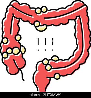 crohns-Krankheit Farbe Symbol Vektor-Illustration Stock Vektor