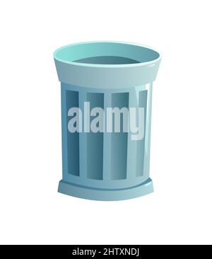 Einfacher Mülleimer. Cartoon-Stil. Objekt auf weißem Hintergrund isoliert. Vektor. Stock Vektor