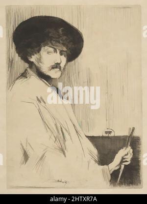 Art inspired by James McNeill Whistler, 1874, Radierung; Proof, Platte: 5 1/8 x 3 7/8 Zoll (13 x 9,8 cm), Drucke, Percy Thomas (British, London 1846–1922 London, Klassische Werke, die von Artotop mit einem Schuss Moderne modernisiert wurden. Formen, Farbe und Wert, auffällige visuelle Wirkung auf Kunst. Emotionen durch Freiheit von Kunstwerken auf zeitgemäße Weise. Eine zeitlose Botschaft, die eine wild kreative neue Richtung verfolgt. Künstler, die sich dem digitalen Medium zuwenden und die Artotop NFT erschaffen Stockfoto