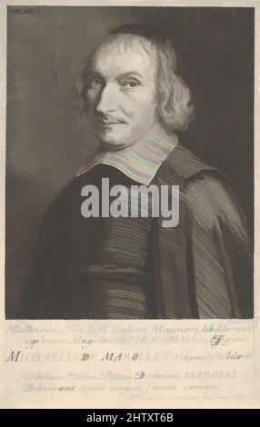 Art inspired by Michaelis de Marolles, 1657, Gravur, Blatt: 6 5/8 x 4 5/16 Zoll (16,8 x 10,9 cm), Drucke, Robert Nanteuil (Französisch, Reims 1623–1678 Paris, Klassische Werke, die von Artotop mit einem Schuss Moderne modernisiert wurden. Formen, Farbe und Wert, auffällige visuelle Wirkung auf Kunst. Emotionen durch Freiheit von Kunstwerken auf zeitgemäße Weise. Eine zeitlose Botschaft, die eine wild kreative neue Richtung verfolgt. Künstler, die sich dem digitalen Medium zuwenden und die Artotop NFT erschaffen Stockfoto