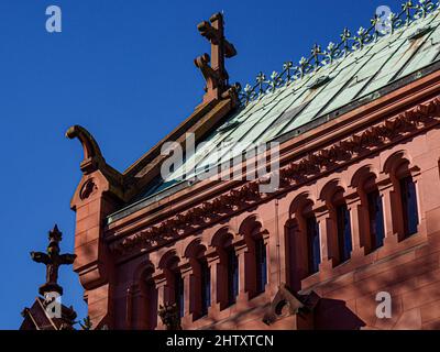 Dach der Großherzoglichen Grabkapelle, Nahaufnahme, Schlossgärten, Karlsruhe, Baden-Württemberg, Deutschland Stockfoto