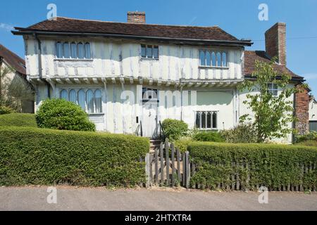 Häuser in Lavenham in typischer Fachwerkarchitektur, Suffolk, England, Großbritannien Stockfoto