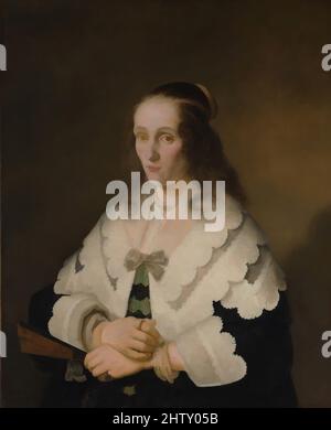 Art Inspired by Portrait of a Woman, 1642, Öl auf Leinwand, 34 3/8 x 28 in. (87,3 x 71,1 cm), Gemälde, Ferdinand Bol (Niederländisch, Dordrecht 1616–1680 Amsterdam), Dies ist eines von drei Frauenporträts von Bol mit der Inschrift 1642, dem frühesten bekannten Datum auf Gemälden von Bol. Der Dordrecht-Künstler, Classic Works modernisiert von Artotop mit einem Schuss Moderne. Formen, Farbe und Wert, auffällige visuelle Wirkung auf Kunst. Emotionen durch Freiheit von Kunstwerken auf zeitgemäße Weise. Eine zeitlose Botschaft, die eine wild kreative neue Richtung verfolgt. Künstler, die sich dem digitalen Medium zuwenden und die Artotop NFT erschaffen Stockfoto