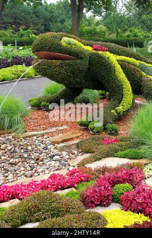 Eidechse, Pflanzenskulptur, Botanischer Garten, Montreal, Provinz Quebec, Kanada Stockfoto