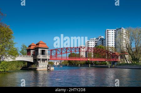 Die sechs Brücke am Tegeler See, Berlin, Deutschland Stockfoto